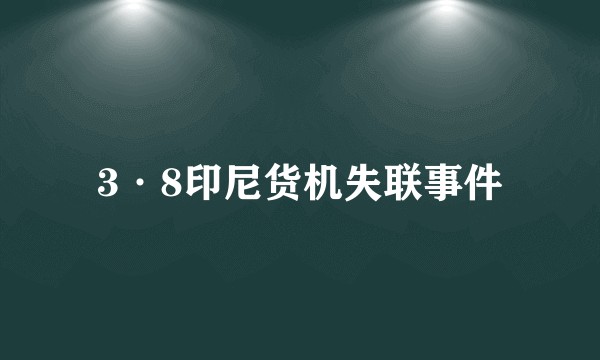 3·8印尼货机失联事件