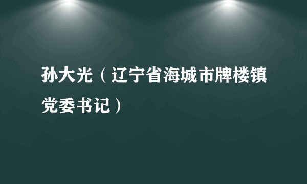 孙大光（辽宁省海城市牌楼镇党委书记）