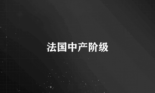 法国中产阶级