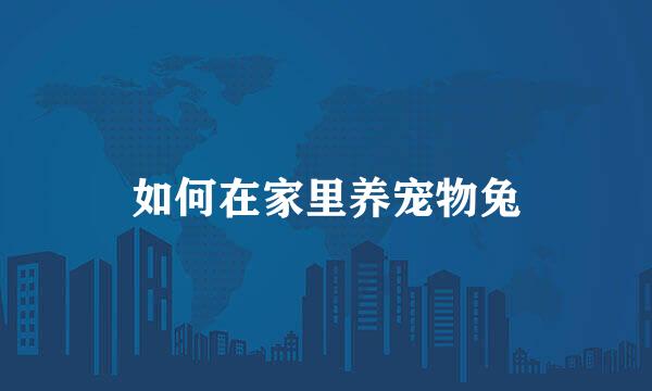 如何在家里养宠物兔