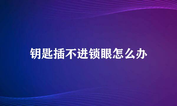 钥匙插不进锁眼怎么办