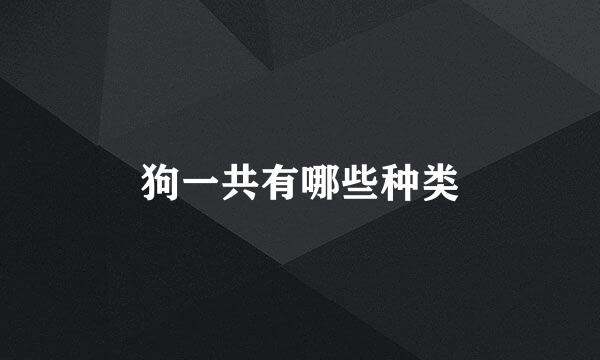 狗一共有哪些种类