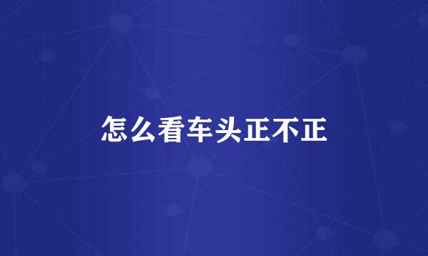 怎么看车头正不正