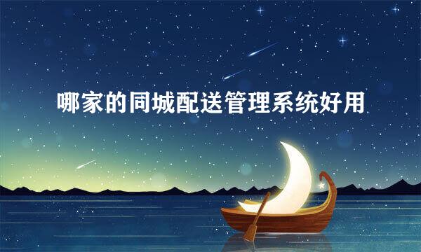 哪家的同城配送管理系统好用
