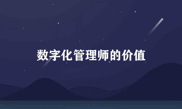 数字化管理师的价值