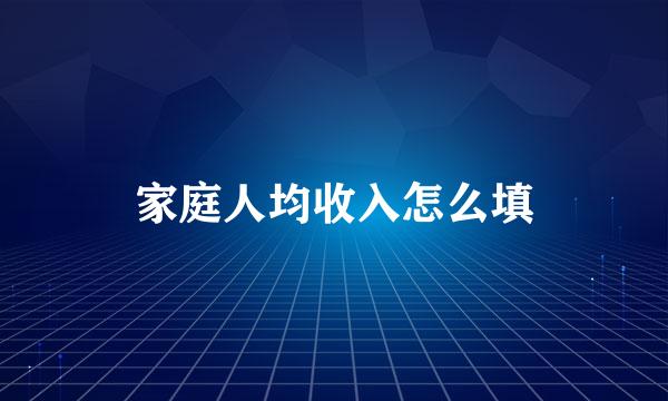 家庭人均收入怎么填