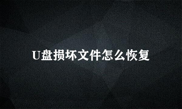 U盘损坏文件怎么恢复