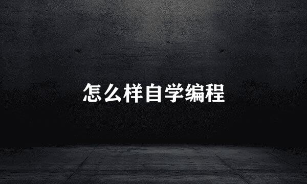 怎么样自学编程