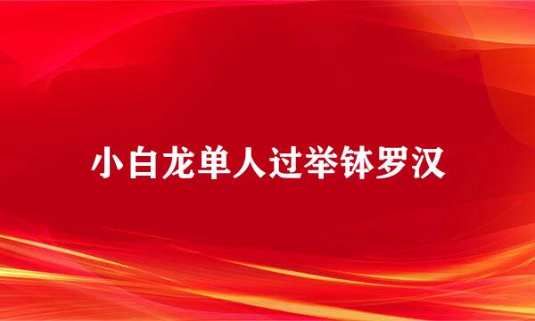 小白龙单人过举钵罗汉