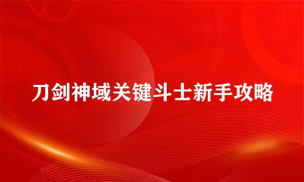 刀剑神域关键斗士新手攻略
