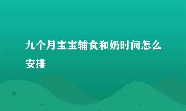 九个月宝宝辅食和奶时间怎么安排