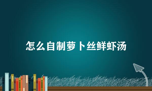怎么自制萝卜丝鲜虾汤