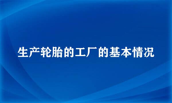 生产轮胎的工厂的基本情况