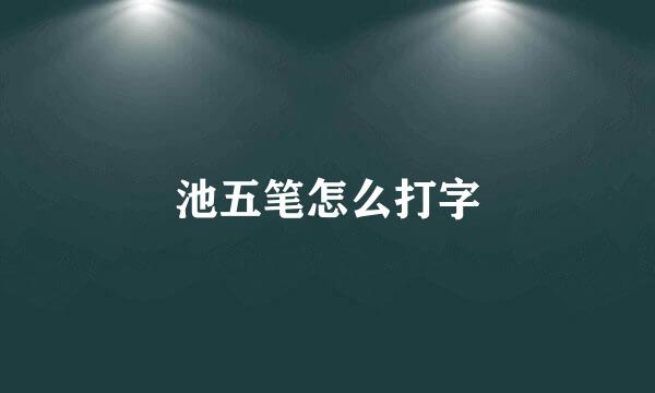 池五笔怎么打字