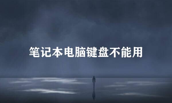 笔记本电脑键盘不能用