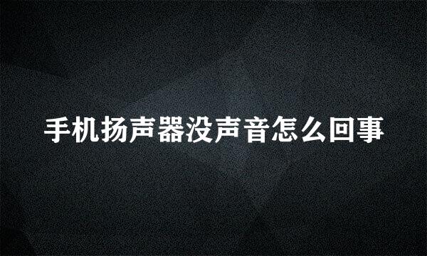 手机扬声器没声音怎么回事