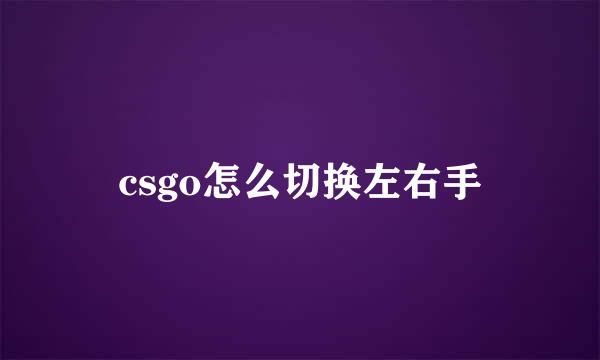 csgo怎么切换左右手
