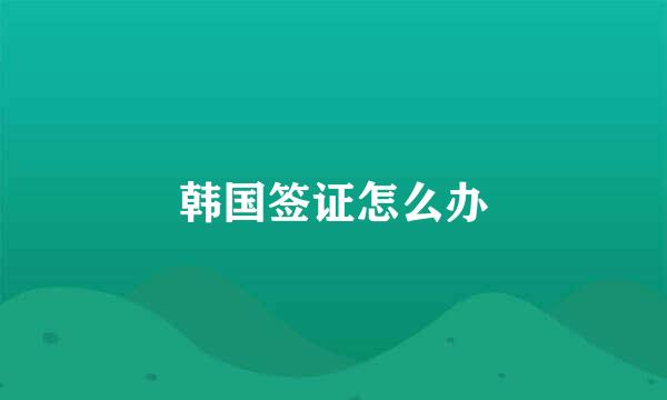 韩国签证怎么办