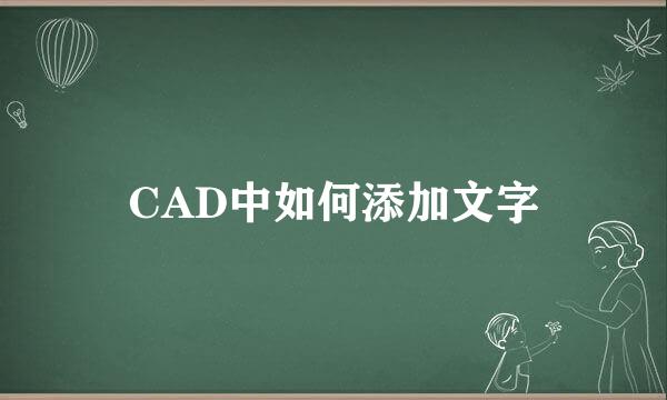 CAD中如何添加文字
