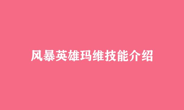 风暴英雄玛维技能介绍