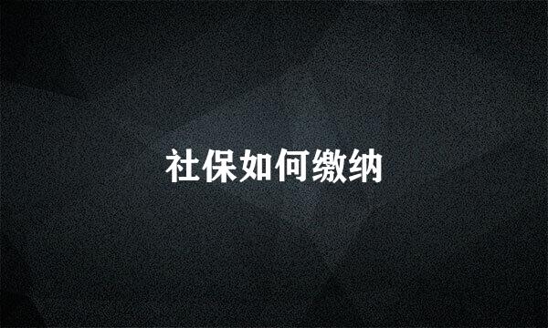 社保如何缴纳