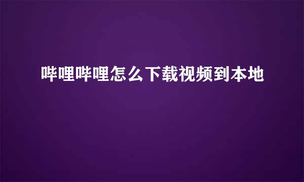哔哩哔哩怎么下载视频到本地
