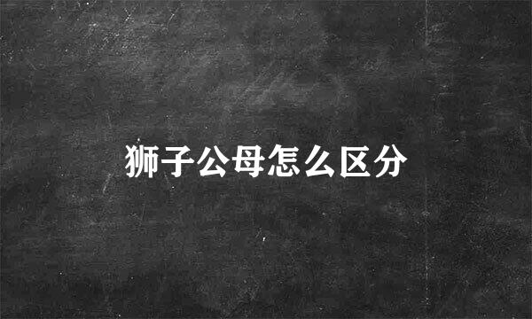狮子公母怎么区分