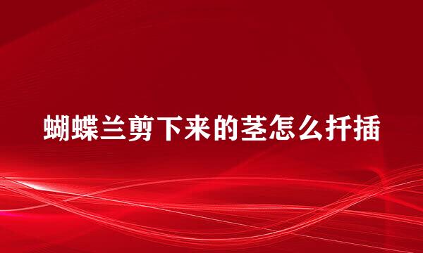 蝴蝶兰剪下来的茎怎么扦插