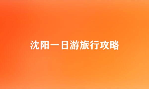 沈阳一日游旅行攻略