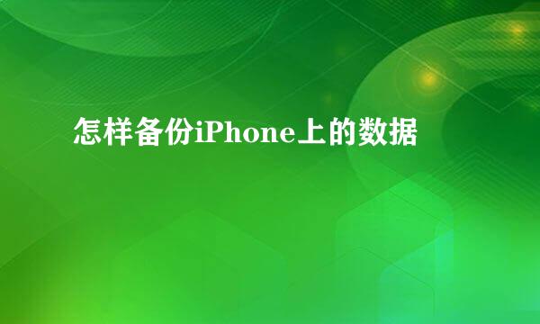 怎样备份iPhone上的数据