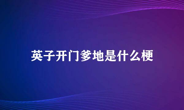英子开门爹地是什么梗