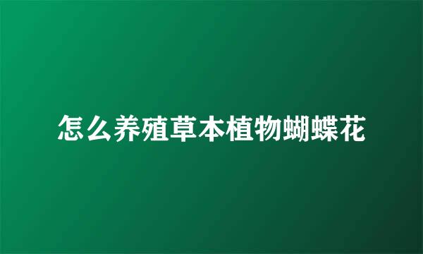 怎么养殖草本植物蝴蝶花