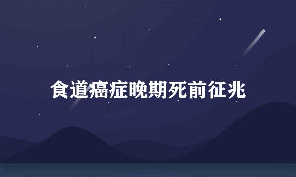 食道癌症晚期死前征兆