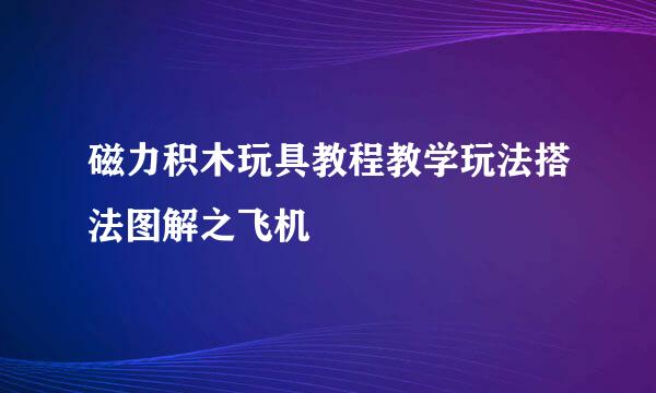 磁力积木玩具教程教学玩法搭法图解之飞机