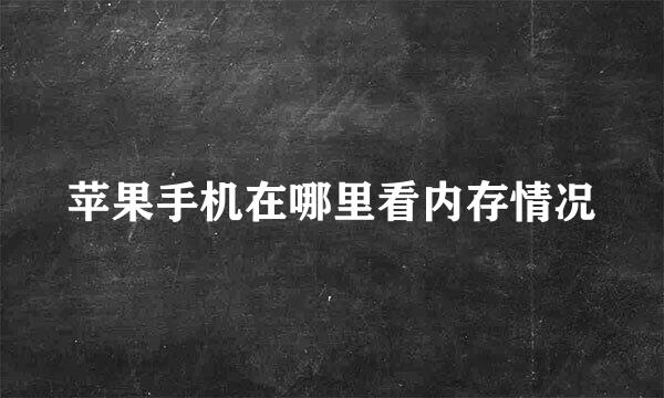 苹果手机在哪里看内存情况
