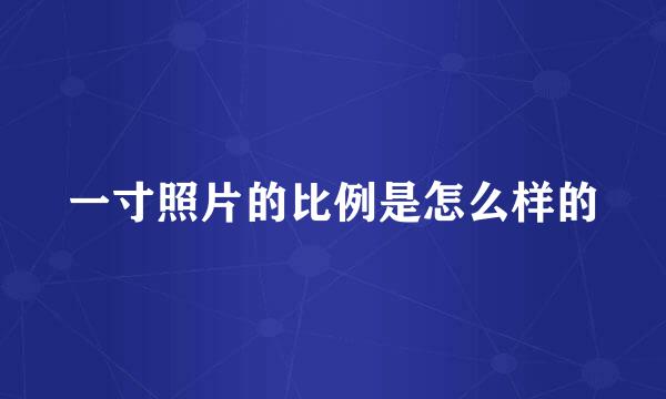 一寸照片的比例是怎么样的
