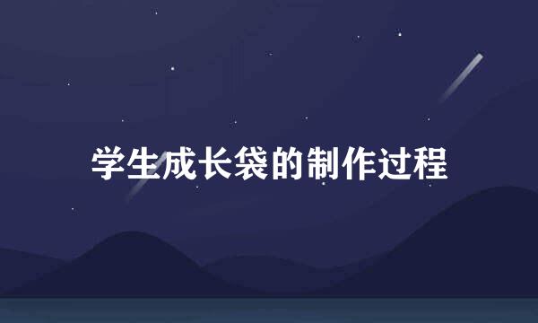 学生成长袋的制作过程