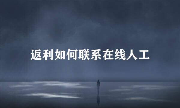 返利如何联系在线人工