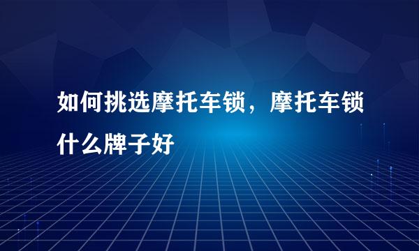 如何挑选摩托车锁，摩托车锁什么牌子好