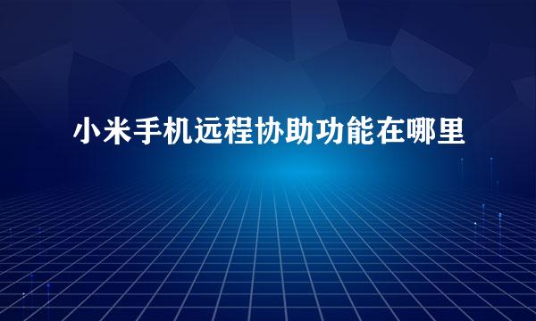 小米手机远程协助功能在哪里