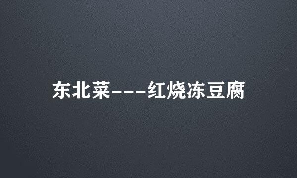 东北菜---红烧冻豆腐