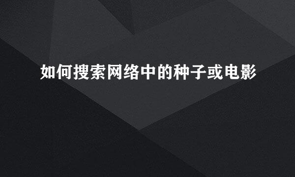 如何搜索网络中的种子或电影