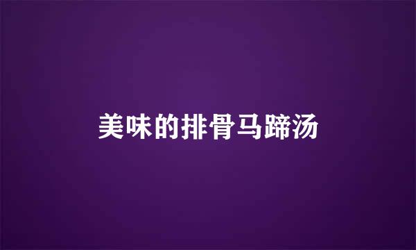 美味的排骨马蹄汤