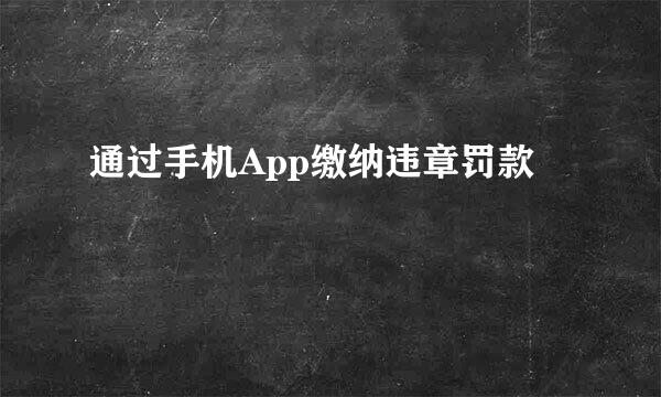 通过手机App缴纳违章罚款