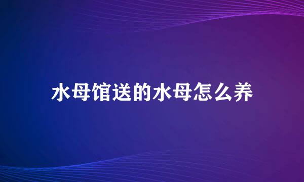 水母馆送的水母怎么养