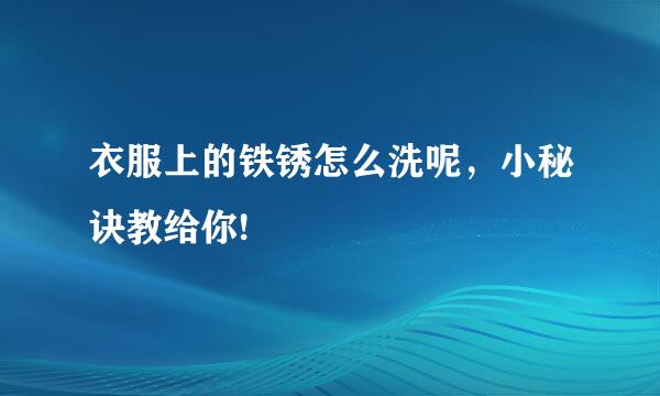 衣服上的铁锈怎么洗呢，小秘诀教给你!