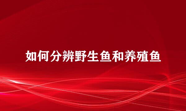 如何分辨野生鱼和养殖鱼