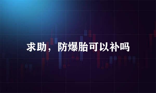 求助，防爆胎可以补吗