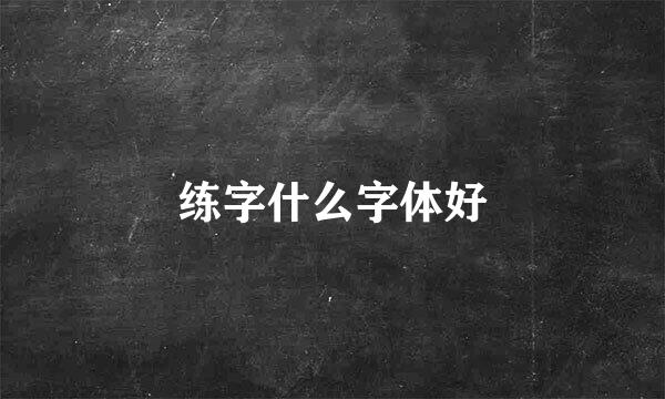 练字什么字体好
