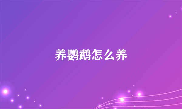 养鹦鹉怎么养